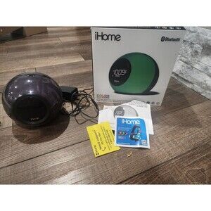 iHome iBT29BC Bluetooth Color Changing Dual Alarm Clock FM Radio with USB